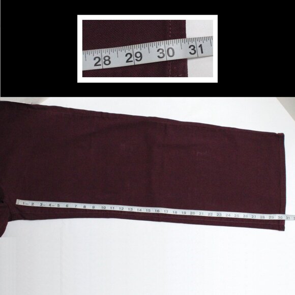 No Boundaries XXL (20) No Waist Wide Leg Baggy Burgundy Jeans - Picture 10 of 14